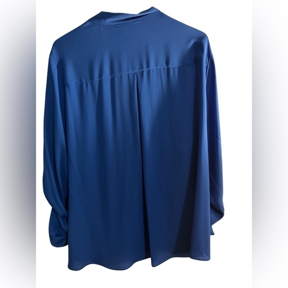 Alfani Women’s Royal Blue Blouse. Ties at Neck. Size: 20W. NWT - Picture 2 of 6